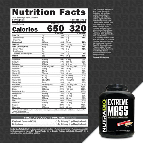 nutrabioextrememasssupplementfactspanel