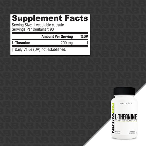 NutraBio Theanine Supplement Facts Panel
